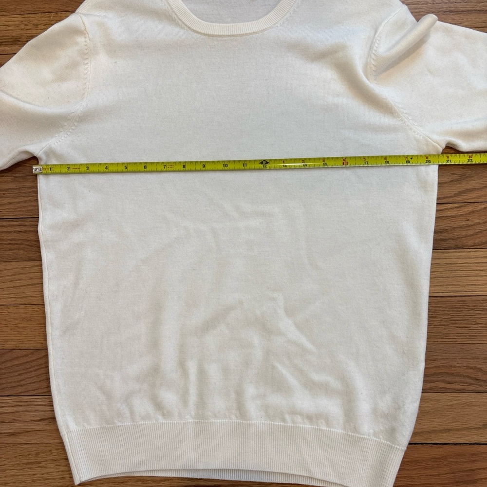 Suitsupply Sweater Mens Large Cream Merino Wool Lightweight Casual Workwear - Picture 6 of 9